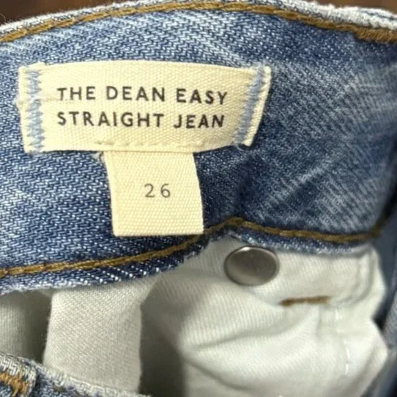 Madewell The Dean Easy Straight Jean Soft Relaxed Blue Size 26 Distressed - Picture 5 of 8